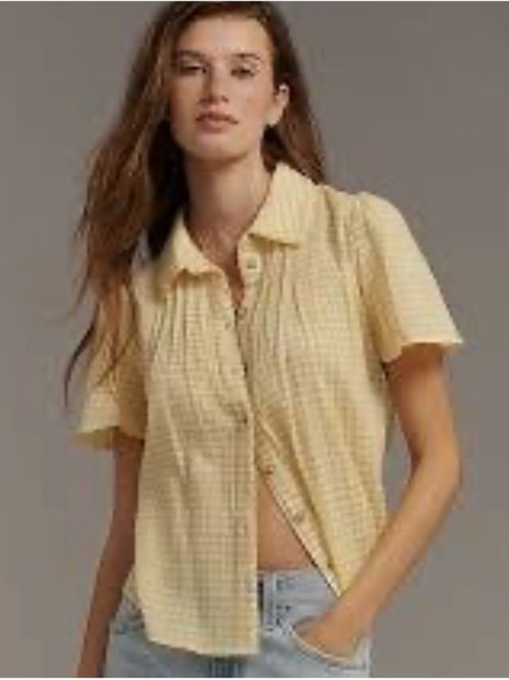 Pilcro Cotton Button-Down Shirt - Picture 1 of 10